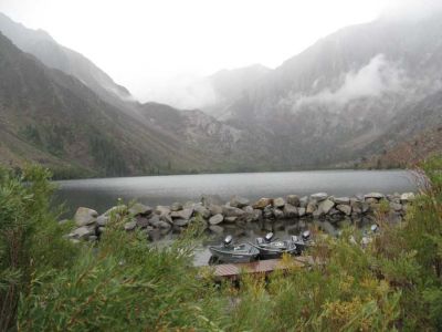 Convict lake in the rain
