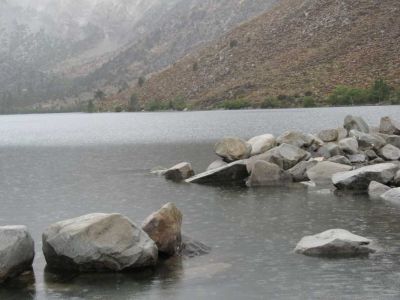 Convict lake in the rain
