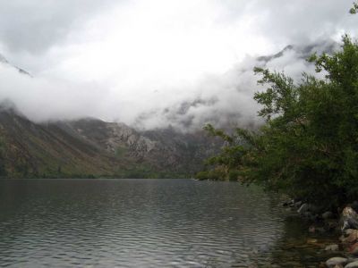 Convict lake in the rain

