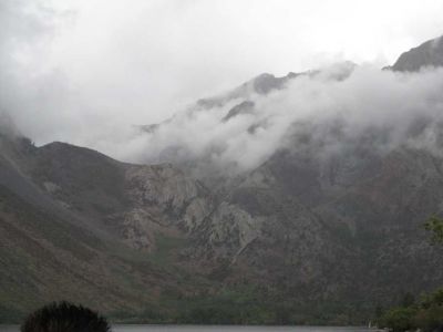 Convict lake in the rain
