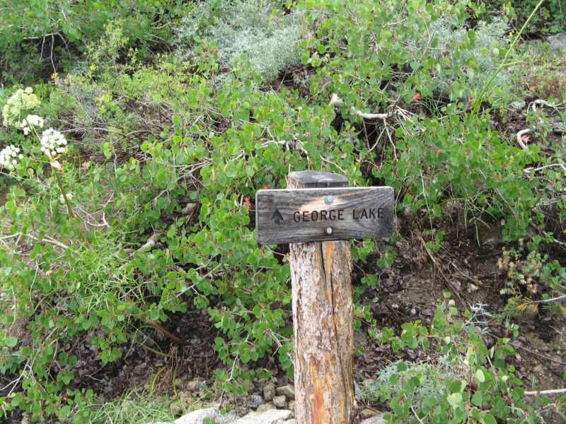 trail marker to lake george
