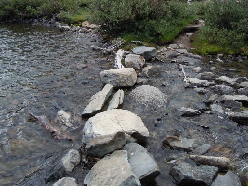 Crossing the outlet of Duck lake/ Duck creek
