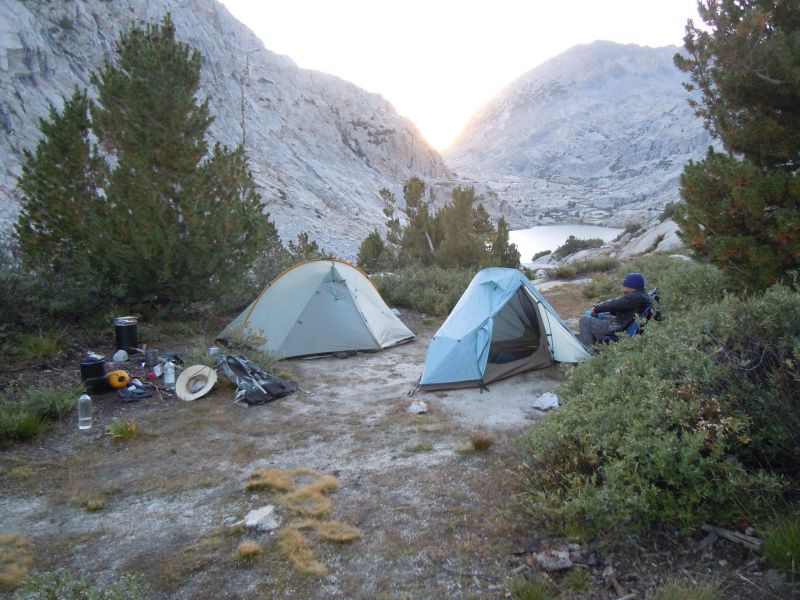 Cozy campsite at palisade lake. Lower palisade was like a tent city!
