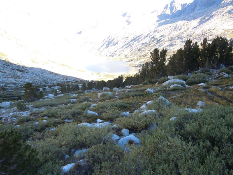 Looking back on Upper Palisade Lake
