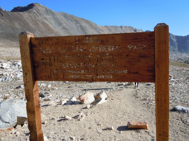 Taboose Pass sign from Inyo Forest side
